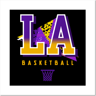 Los Angeles Basketball Retro Posters and Art